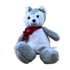 Target 2019 Animal Adventure Husky Puppy Dog Wolf Plush Stuffed Animal Red Scarf